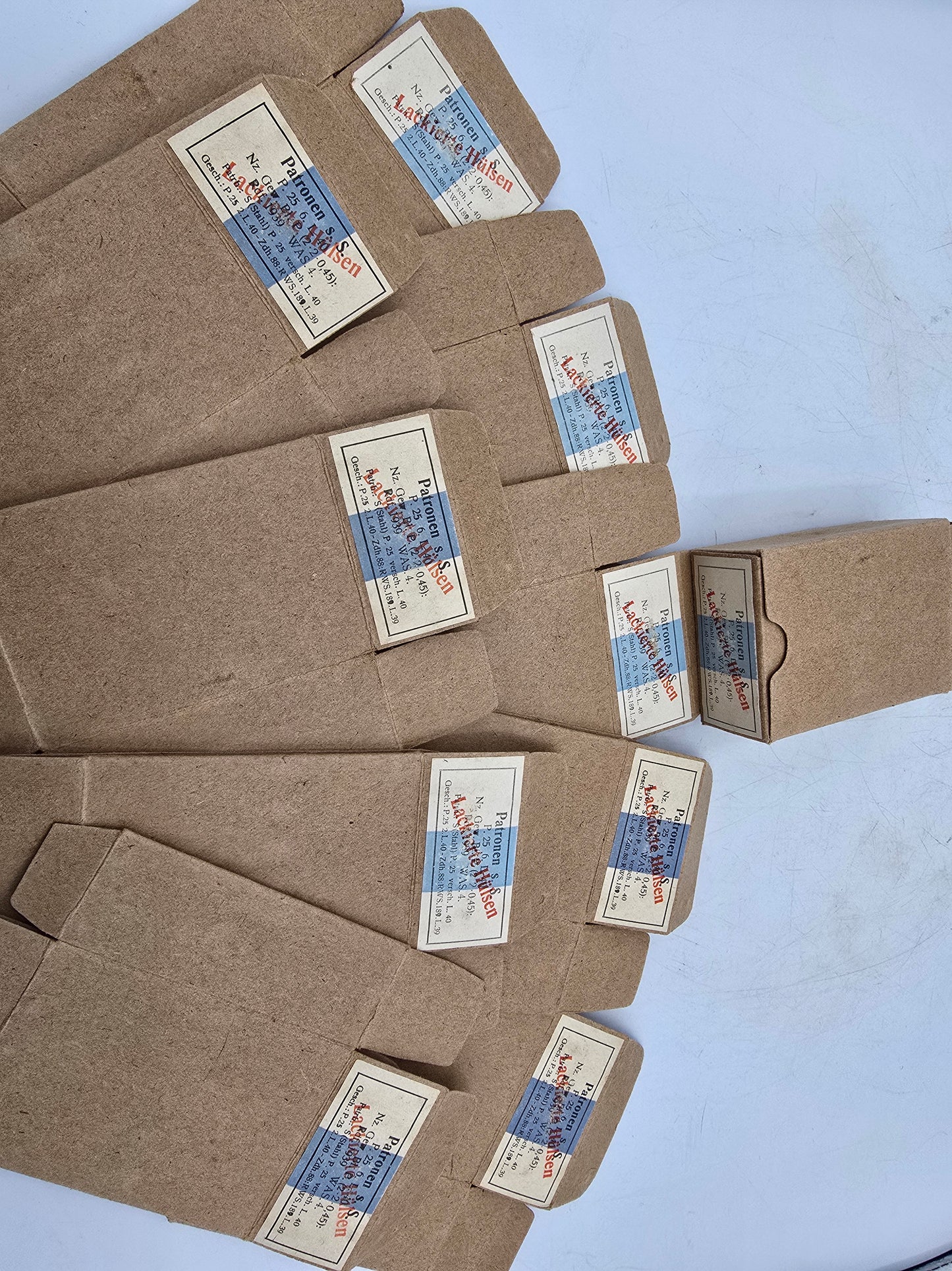 Lot x10 boîtes vide original 7.92 MM acier 1940 98K G43 ect