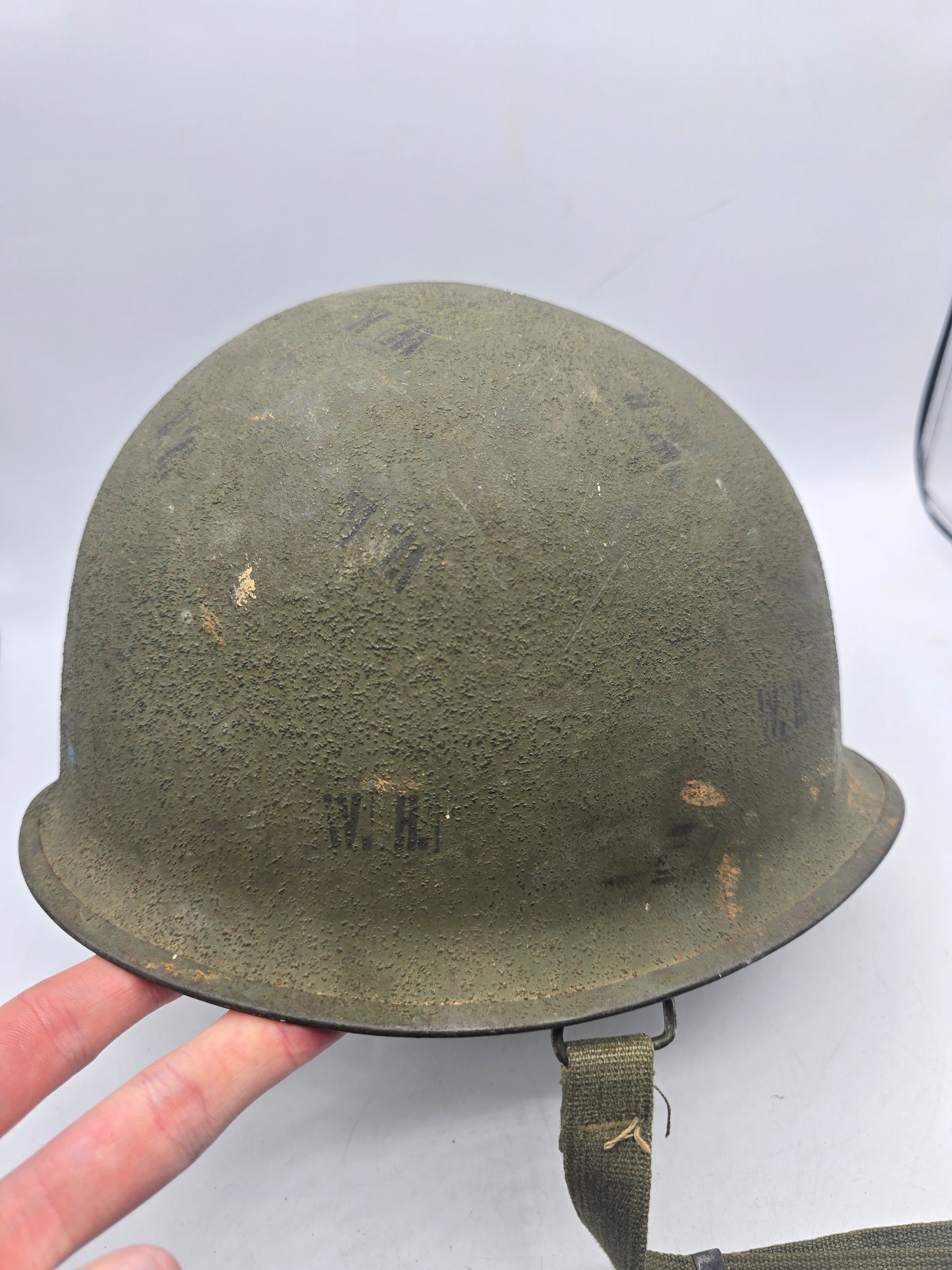 Casque US M1 Coque Schlueter 421A Liner A Vert Seaman avec tampons