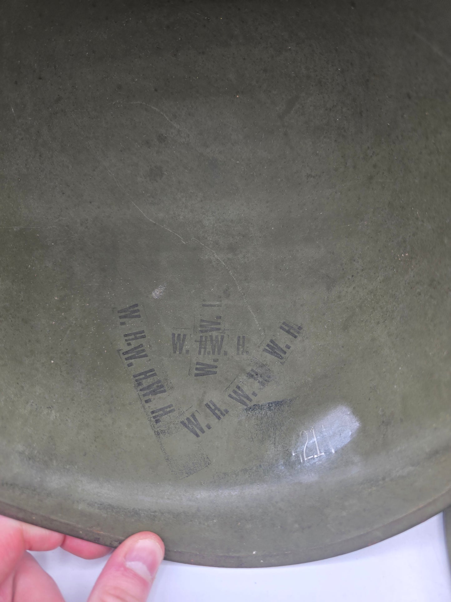 Casque US M1 Coque Schlueter 421A Liner A Vert Seaman avec tampons