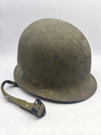 Casque US M1 Coque Schlueter 421A Liner A Vert Seaman avec tampons