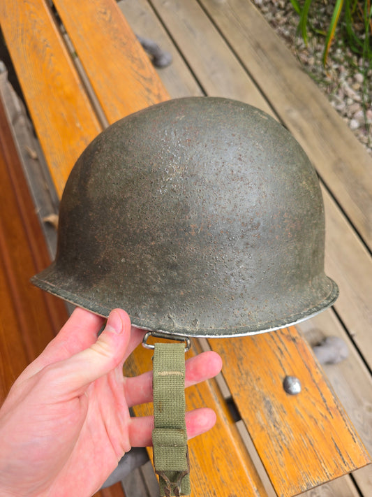 Casque US M1 pattes fixes d'usine modifier en mobile avec liner Westinghouse