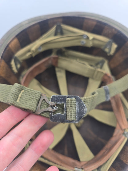 Casque US M1 Coque Schlueter 421A Liner A Vert Seaman avec tampons