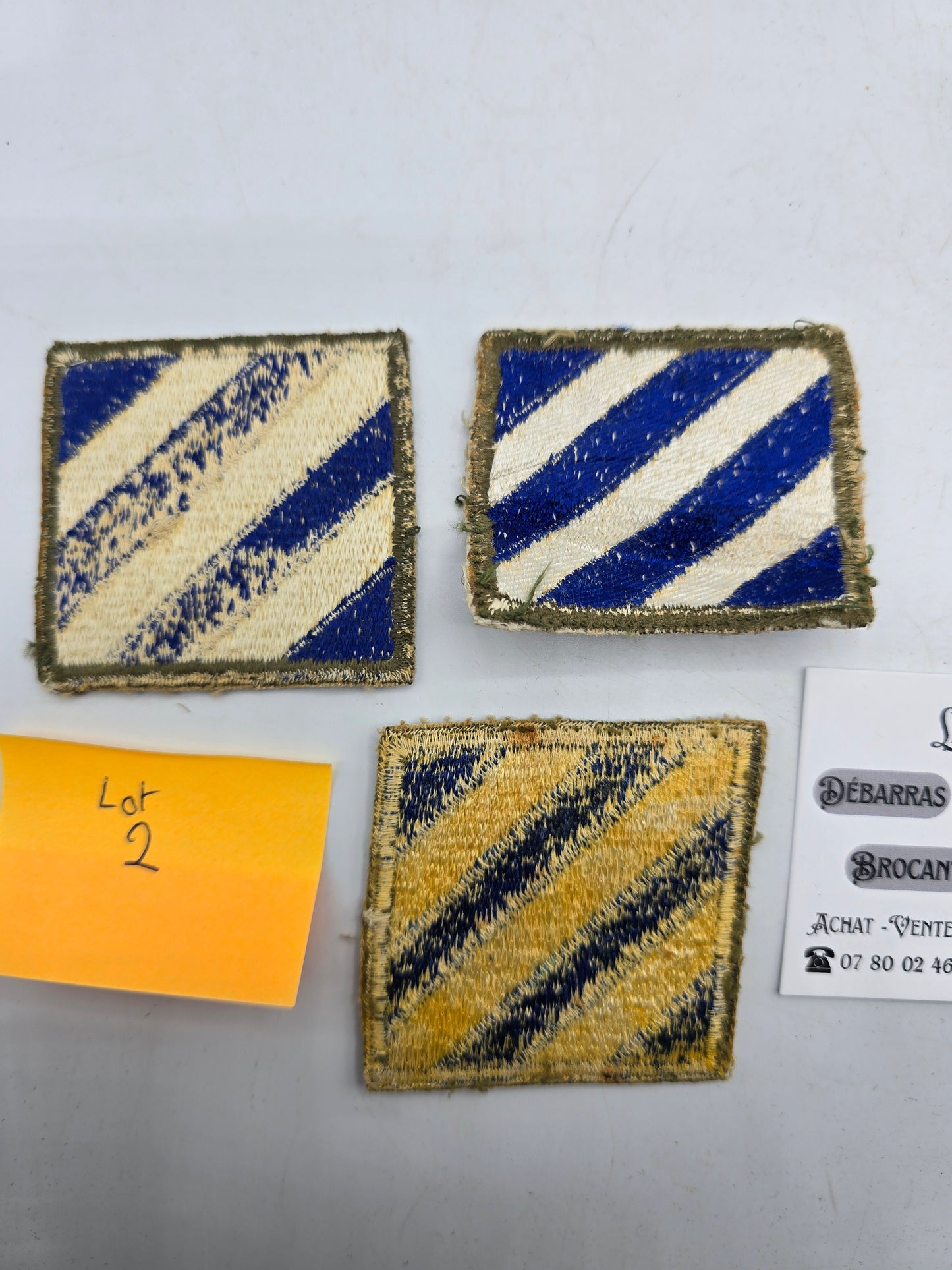 Lot x3 patch US 3rd Infantry Division original WW2