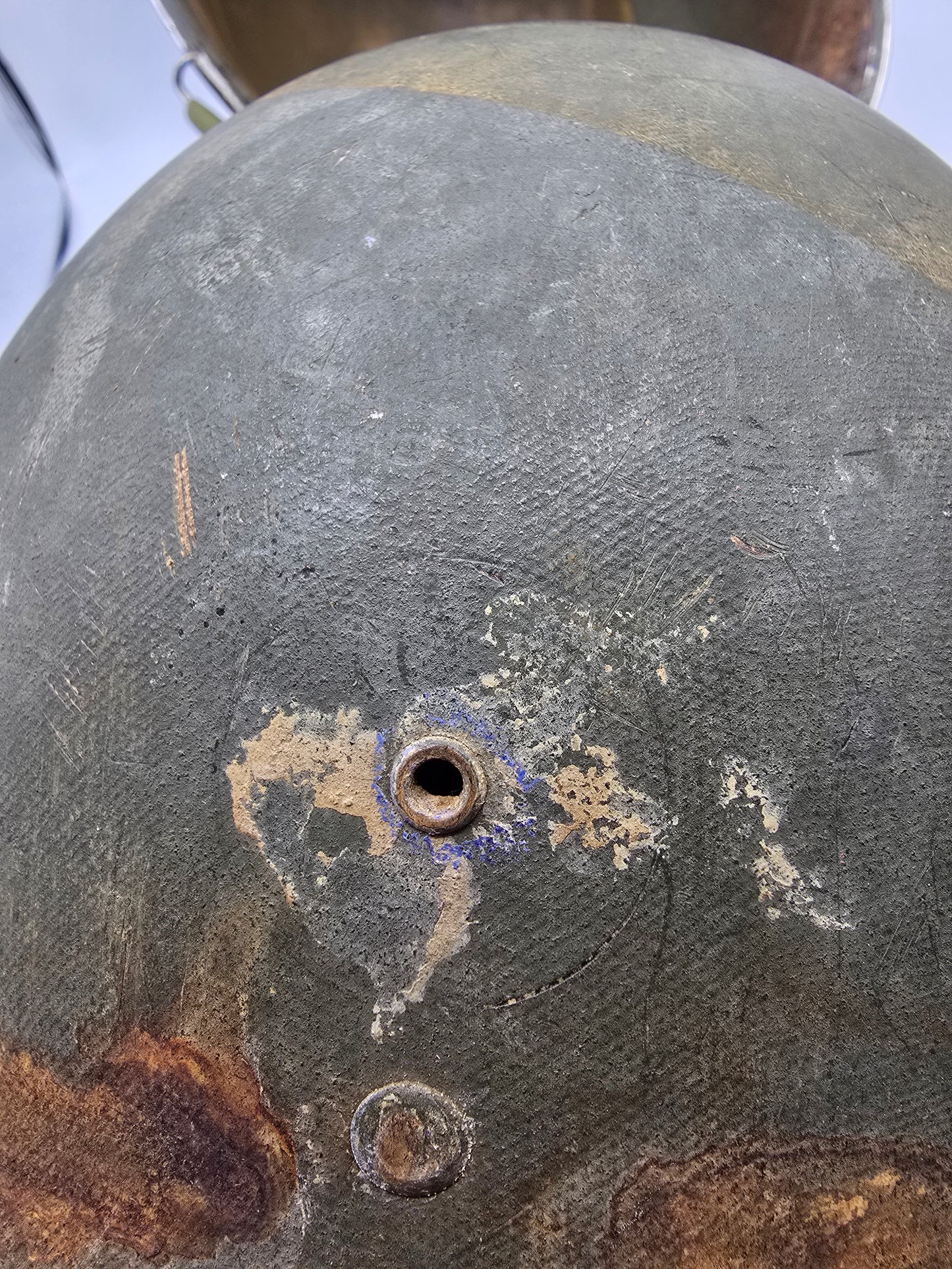 Casque US M1 pattes fixes d'usine modifié en mobile avec liner Westinghouse