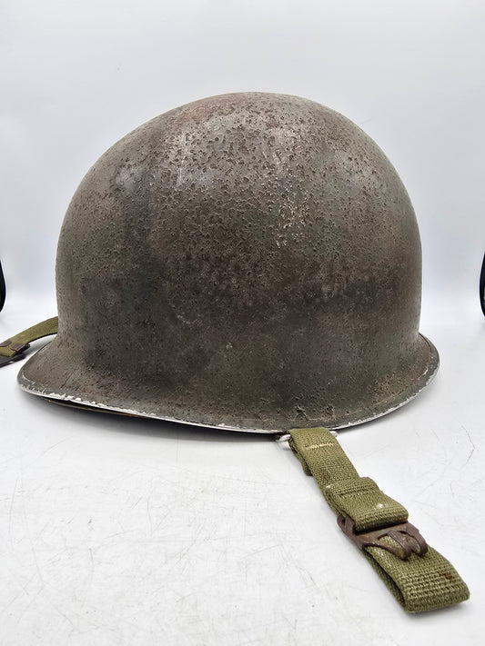 Casque US M1 pattes fixes d'usine modifié en mobile avec liner Westinghouse