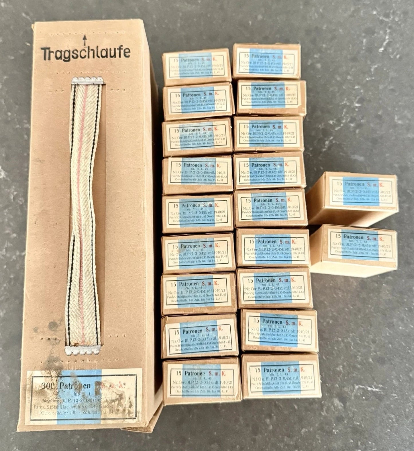 Tragschlaufe + 20 boites original SmK 7.92 MM 98K HLB