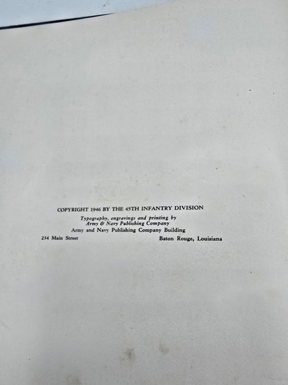 Livre 45th Infantry Division 1ère édition de 1946