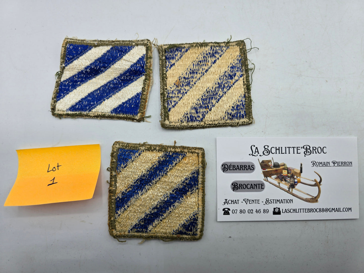 Lot x3 patch d'épaule 3rd Infantry Division US original WW2
