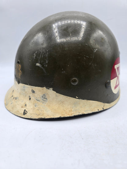 Sous casque US liner barre ETO Lt Col. 10th Corps M1