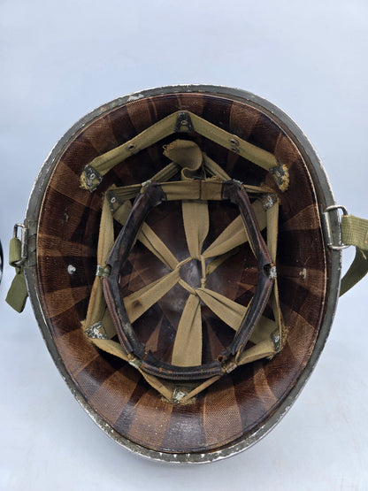 Casque US M1 pattes fixes d'usine modifié en mobile avec liner Westinghouse