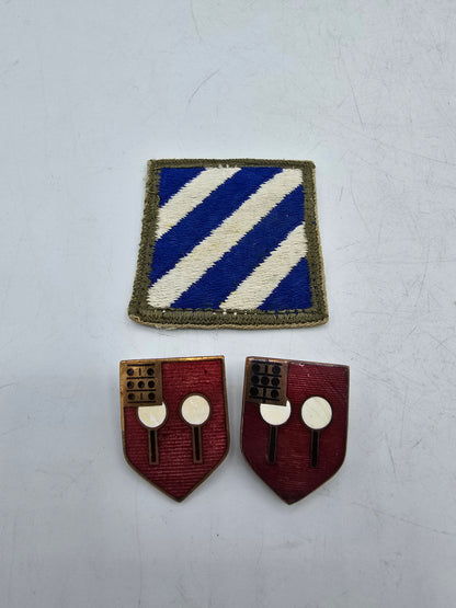 Lot x2 DIU crest 9th Field Artillery Bn WW2 3rd Infantry Division US Army 1944 Italy France Germagny