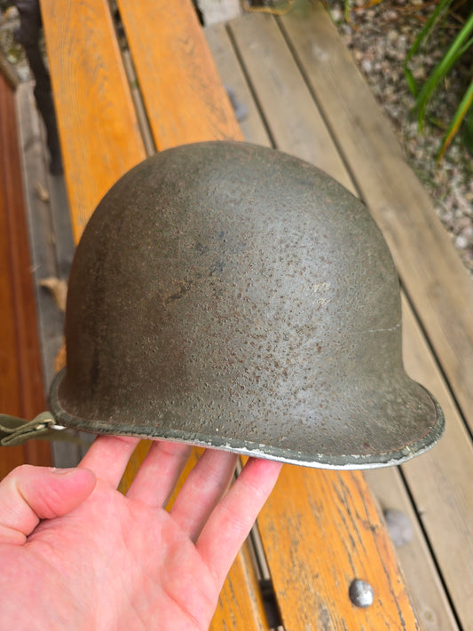 Casque US M1 pattes fixes d'usine modifier en mobile avec liner Westinghouse
