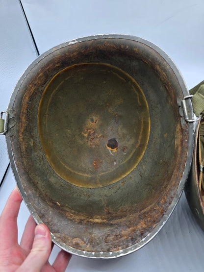 Casque US M1 pattes fixes d'usine modifié en mobile avec liner Westinghouse
