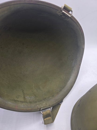 Casque US M1 Coque Schlueter 421A Liner A Vert Seaman avec tampons