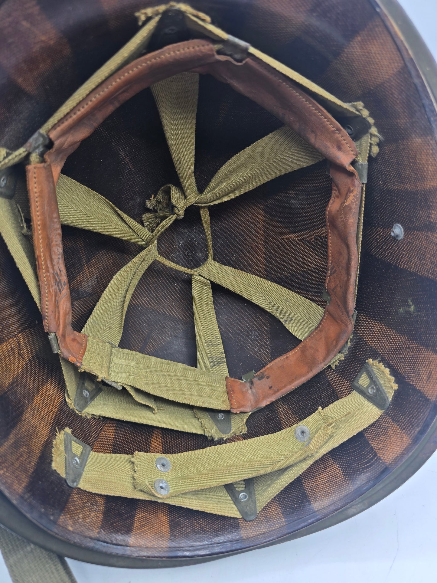 Casque US M1 Coque Schlueter 421A Liner A Vert Seaman avec tampons