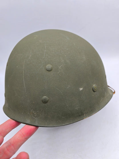 Liner sous casque US M1 américain Seaman A Vert avec jugulaire clapet à rouleau vert