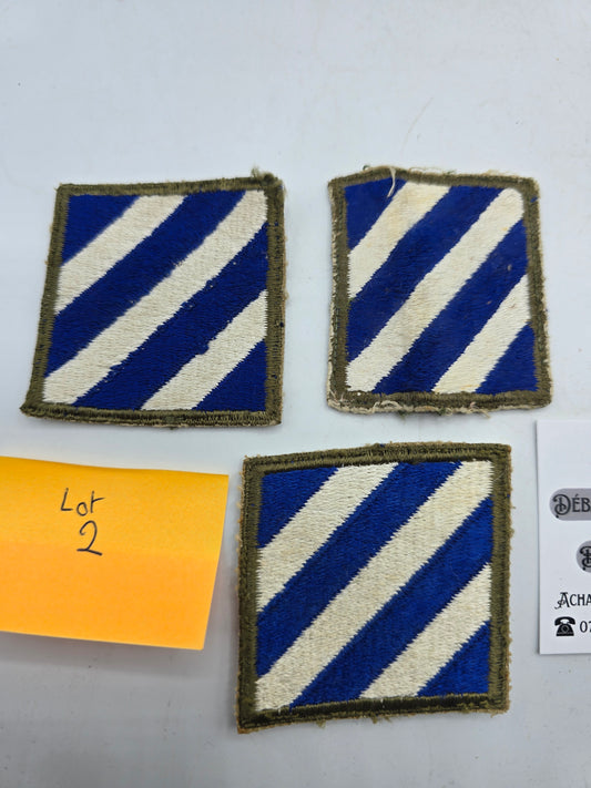 Lot x3 patch US 3rd Infantry Division original WW2