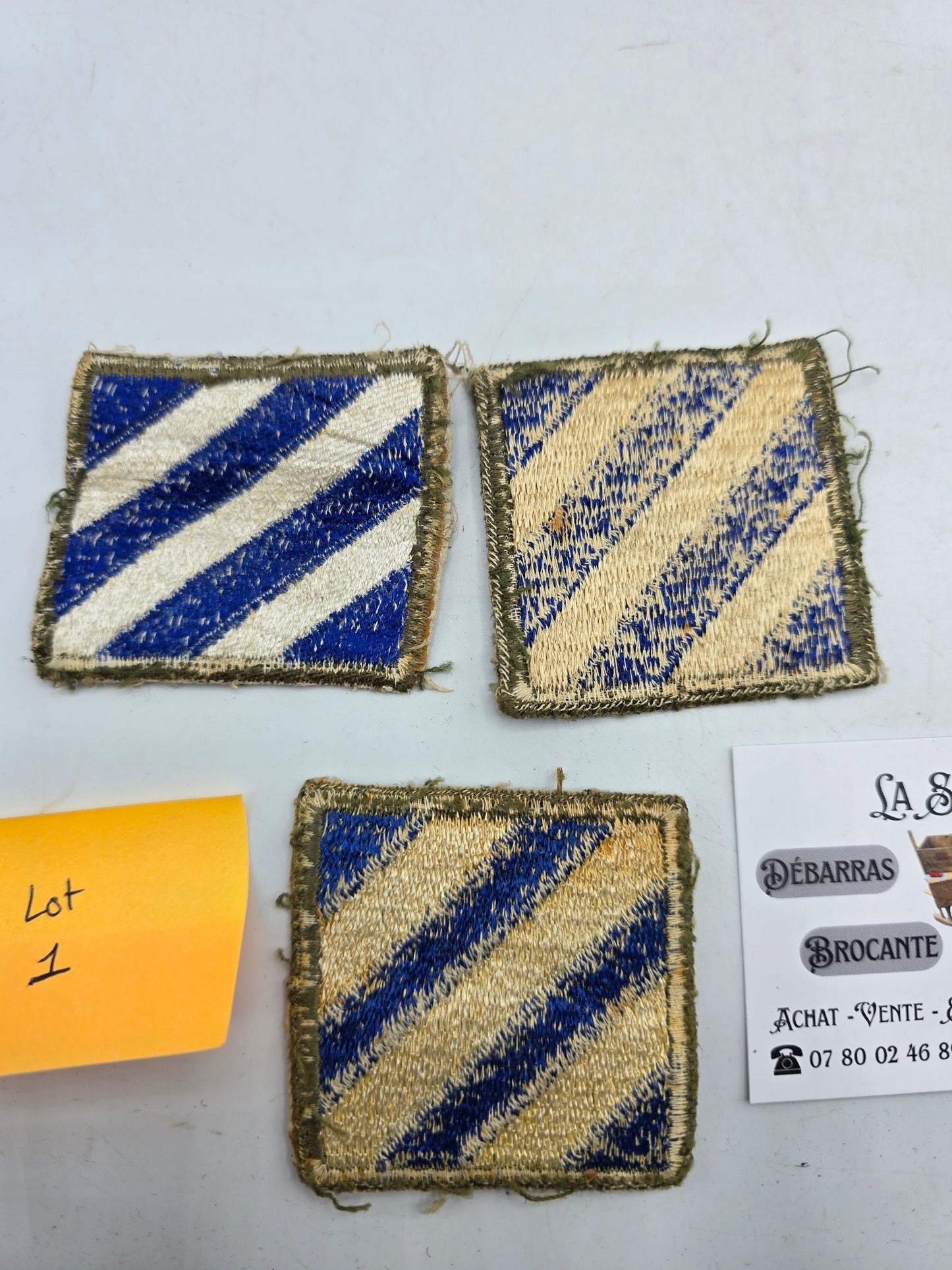 Lot x3 patch d'épaule 3rd Infantry Division US original WW2