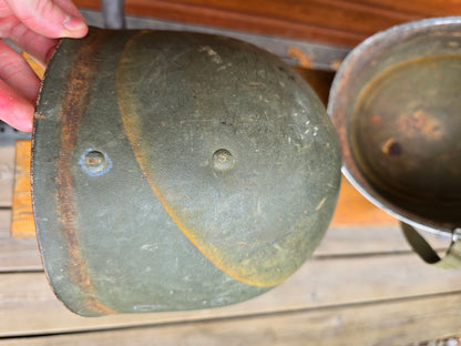 Casque US M1 pattes fixes d'usine modifié en mobile avec liner Westinghouse