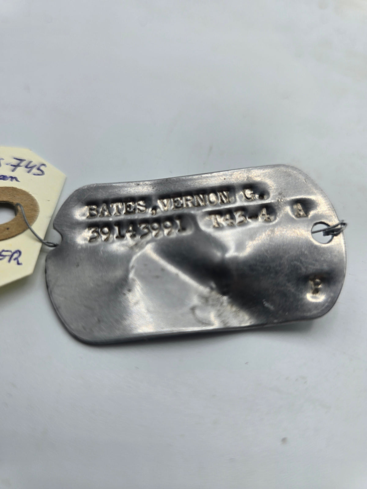 Dog tag plaque identité  Co.E 157th Infantry Regiment 45th ID Vosges Alsace 1944