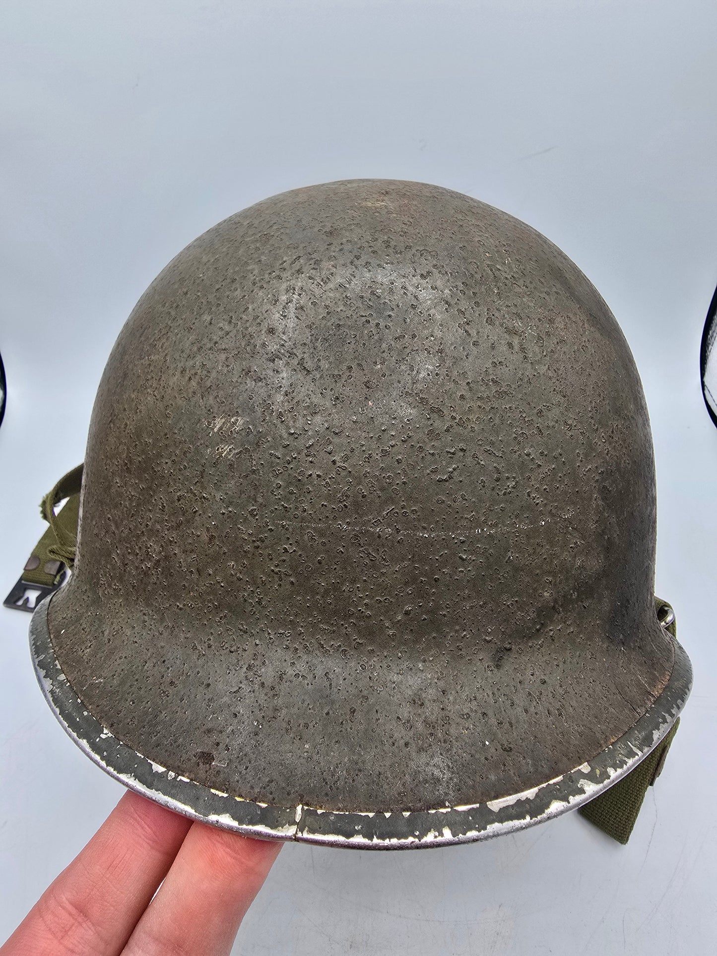 Casque US M1 pattes fixes d'usine modifié en mobile avec liner Westinghouse