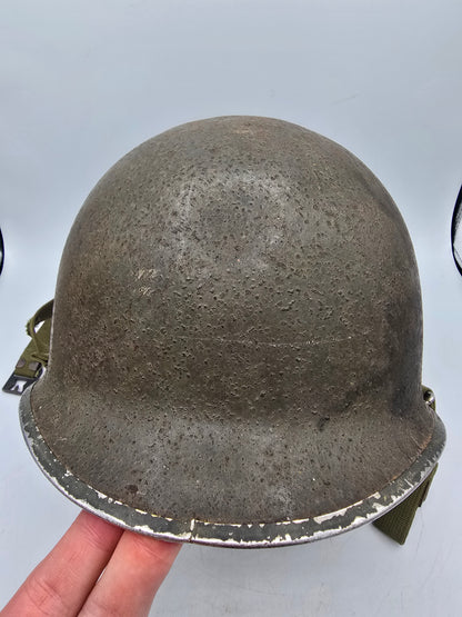 Casque US M1 pattes fixes d'usine modifié en mobile avec liner Westinghouse