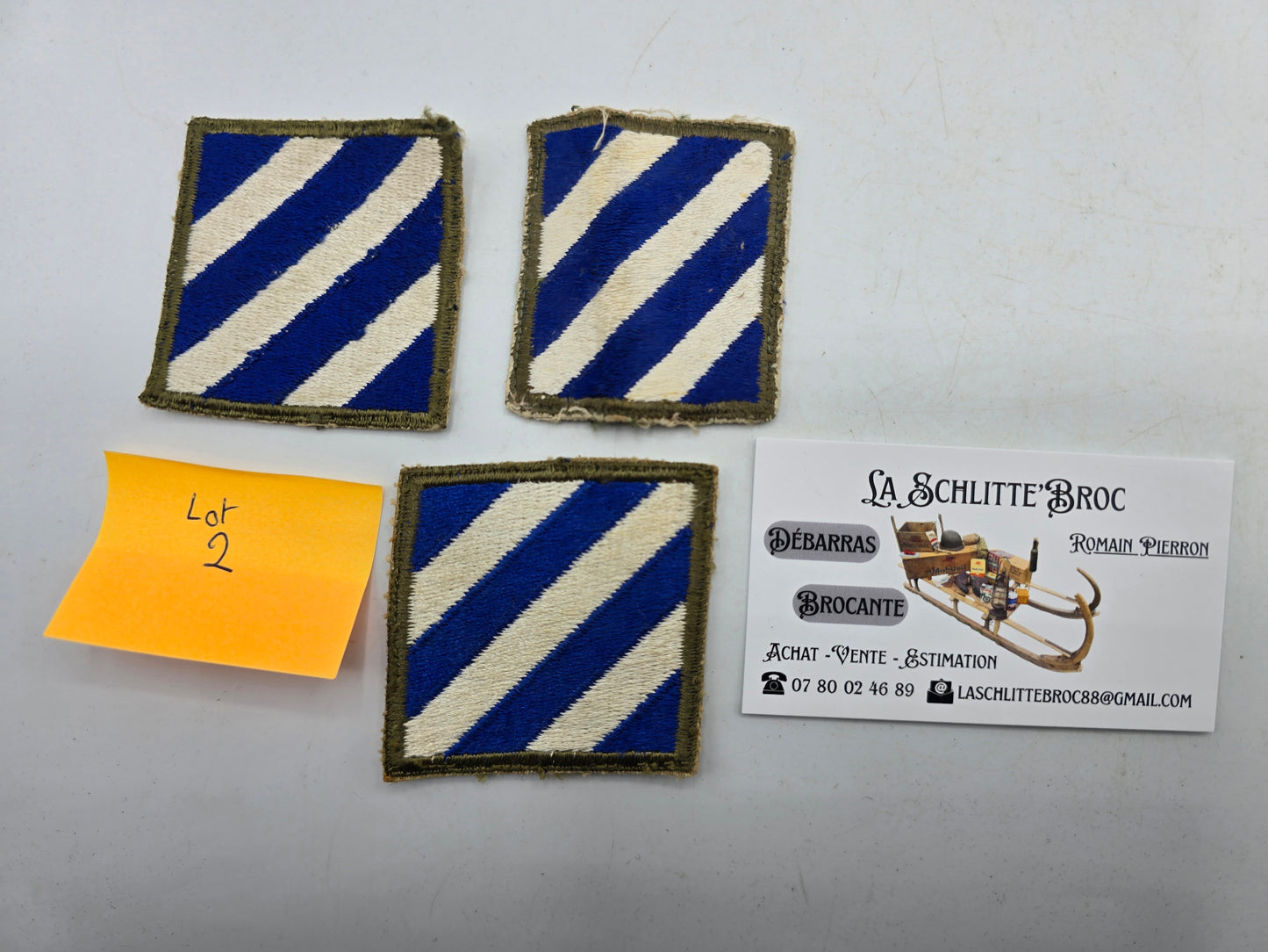 Lot x3 patch US 3rd Infantry Division original WW2