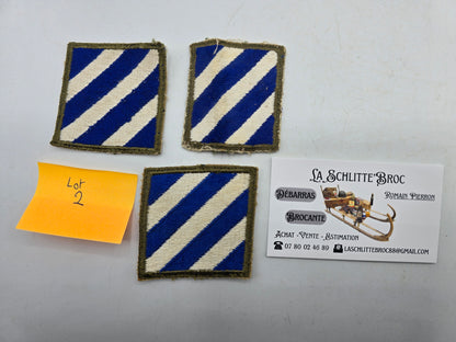 Lot x3 patch US 3rd Infantry Division original WW2