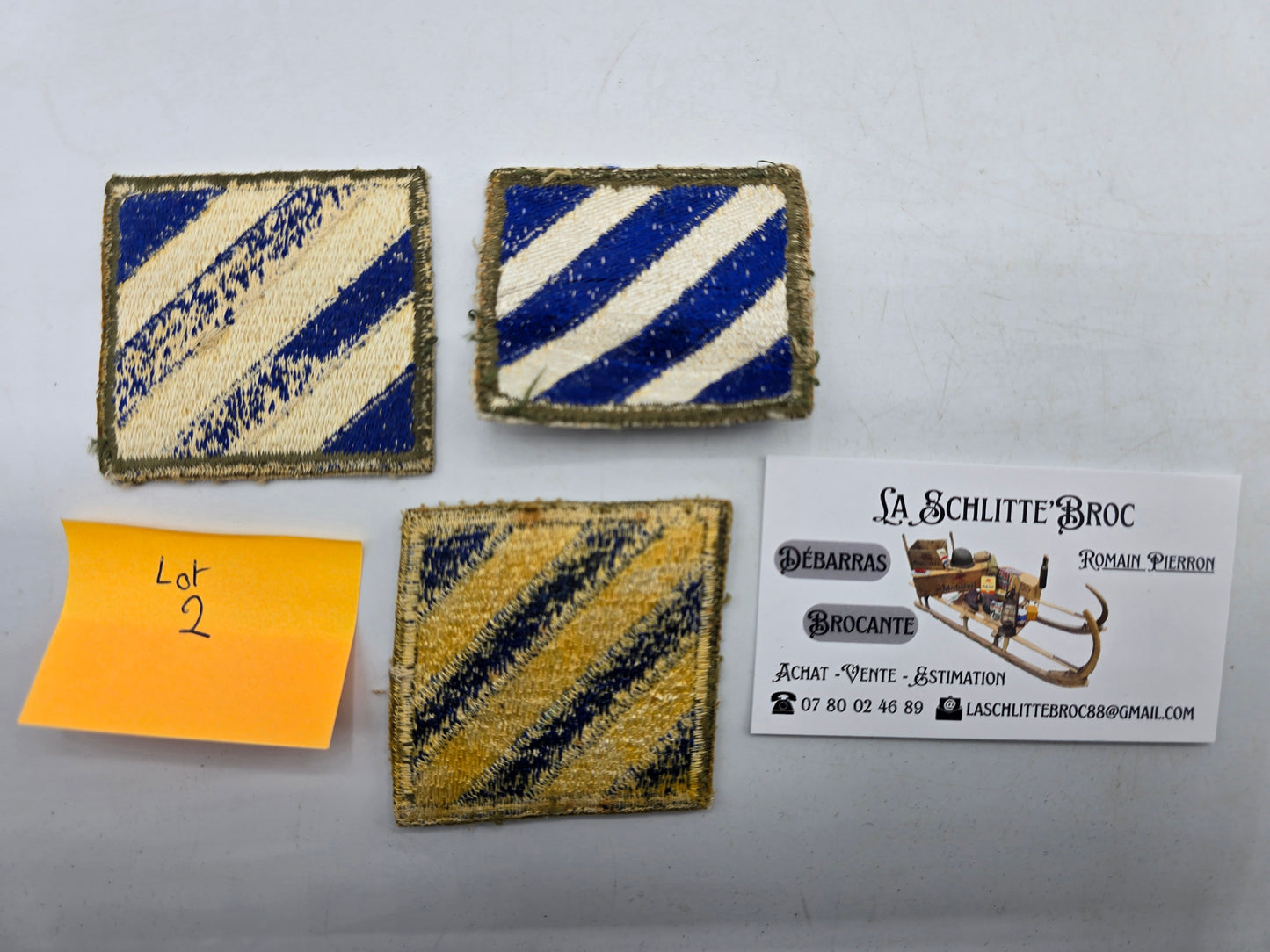 Lot x3 patch US 3rd Infantry Division original WW2