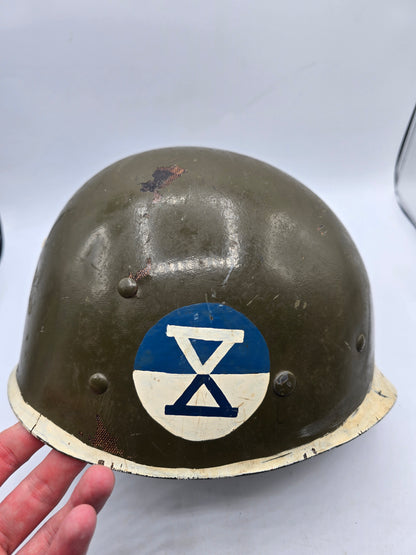 Sous casque US liner barre ETO Lt Col. 10th Corps M1